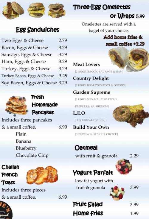 Willie S Bagel Cafe Menu In Utica Ny